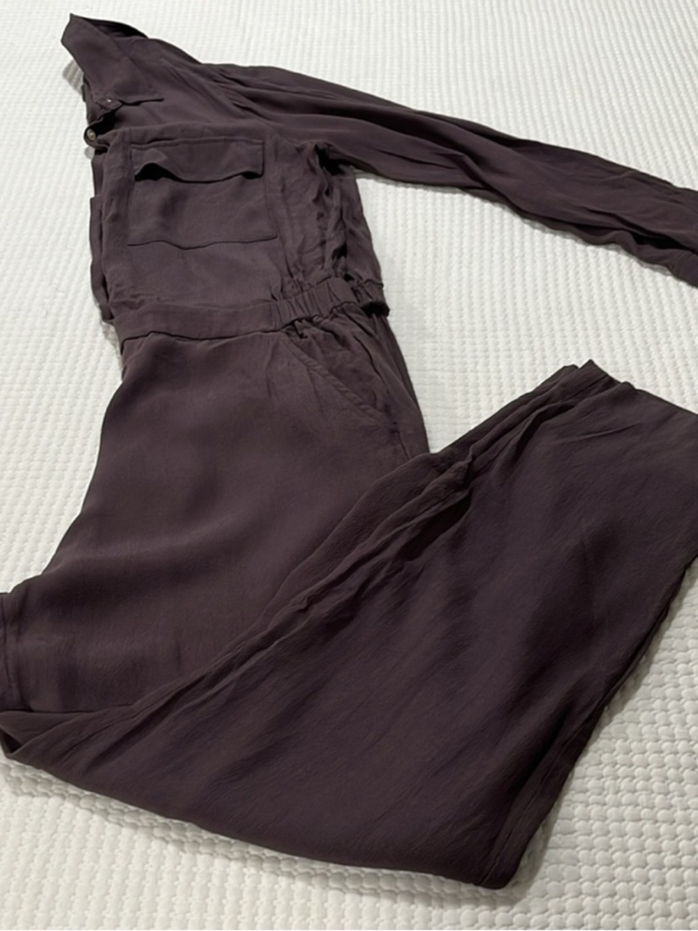 Madewell Viscose Jumpsuit Womens M Utility Button Front pockets Casual Travel - Picture 10 of 12